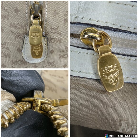 MCM Munchen Visetos Coated Canvas Bowler Monogram Beige Top Handle Charm BAG - Picture 10 of 16